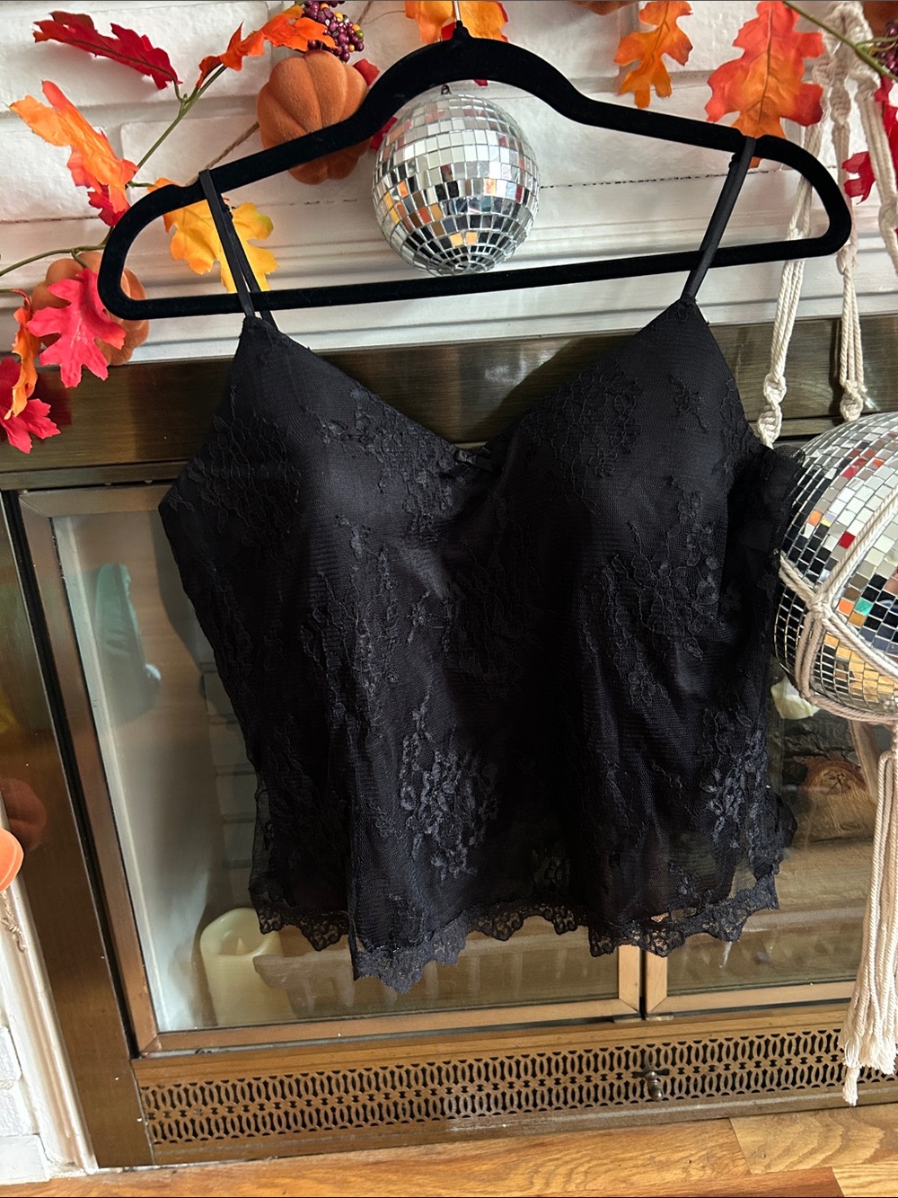 New York & Company Black Lace Camisole